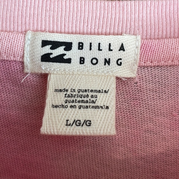 BILLABONG “Keep it Beachy” Pink T shirt with Pineapples print New w/ Tag Size L - Picture 4 of 10